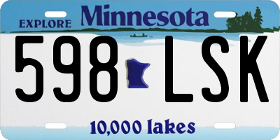 MN license plate 598LSK