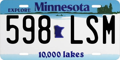 MN license plate 598LSM