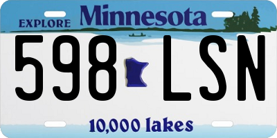MN license plate 598LSN