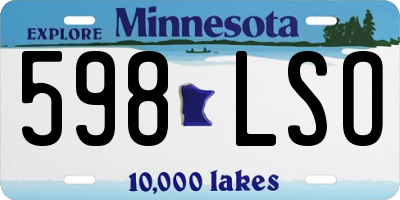 MN license plate 598LSO
