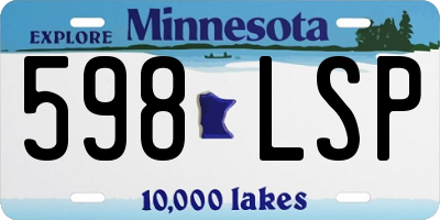 MN license plate 598LSP