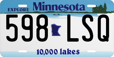 MN license plate 598LSQ