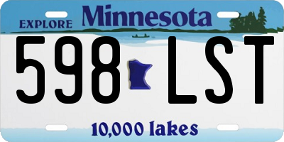 MN license plate 598LST