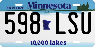 MN license plate 598LSU