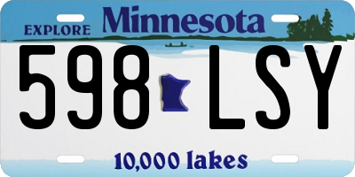 MN license plate 598LSY