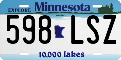 MN license plate 598LSZ