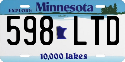 MN license plate 598LTD