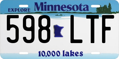 MN license plate 598LTF