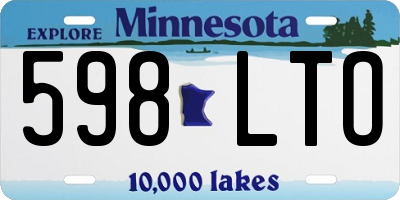MN license plate 598LTO