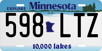 MN license plate 598LTZ