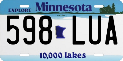 MN license plate 598LUA