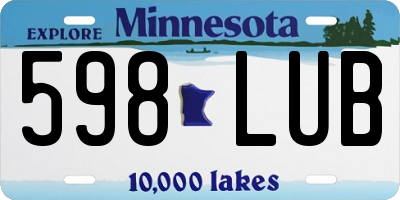 MN license plate 598LUB