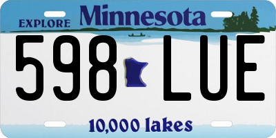 MN license plate 598LUE