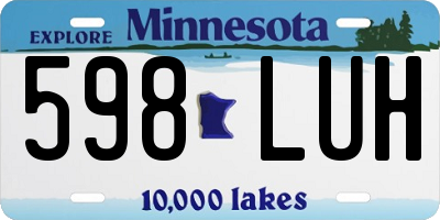 MN license plate 598LUH