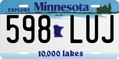 MN license plate 598LUJ