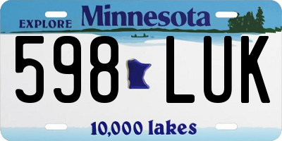 MN license plate 598LUK