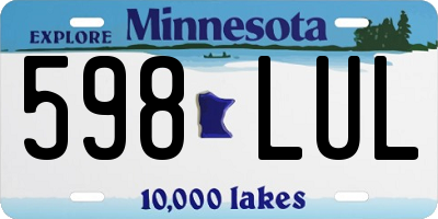 MN license plate 598LUL
