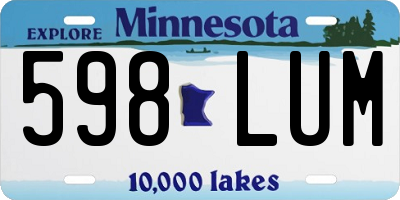 MN license plate 598LUM
