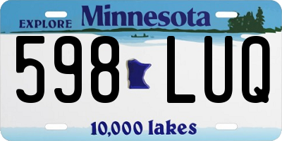 MN license plate 598LUQ