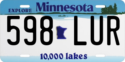 MN license plate 598LUR