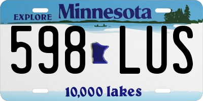 MN license plate 598LUS