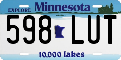 MN license plate 598LUT