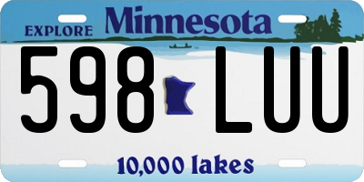 MN license plate 598LUU