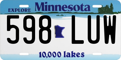 MN license plate 598LUW