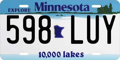 MN license plate 598LUY