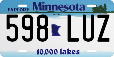 MN license plate 598LUZ