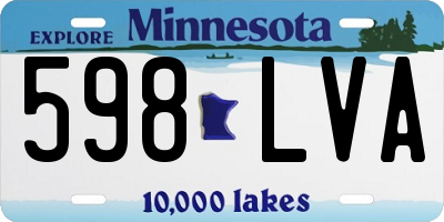 MN license plate 598LVA