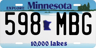 MN license plate 598MBG