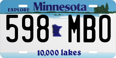 MN license plate 598MBO