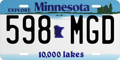 MN license plate 598MGD