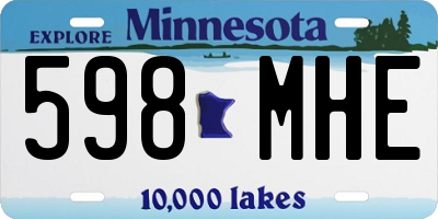 MN license plate 598MHE