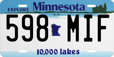 MN license plate 598MIF