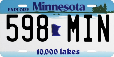 MN license plate 598MIN