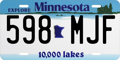 MN license plate 598MJF