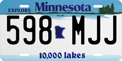 MN license plate 598MJJ