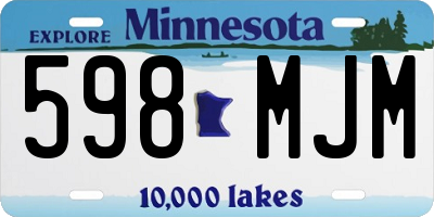 MN license plate 598MJM