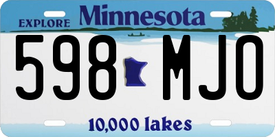 MN license plate 598MJO