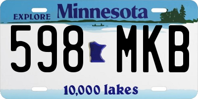 MN license plate 598MKB