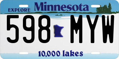 MN license plate 598MYW