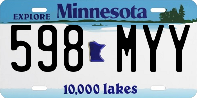 MN license plate 598MYY