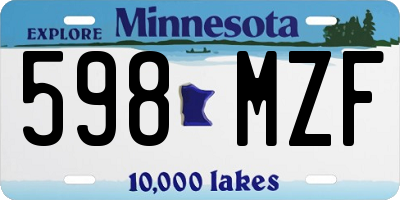 MN license plate 598MZF