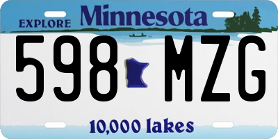 MN license plate 598MZG