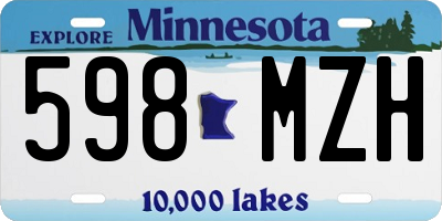 MN license plate 598MZH