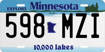 MN license plate 598MZI