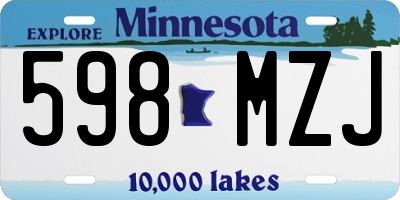 MN license plate 598MZJ
