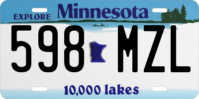 MN license plate 598MZL